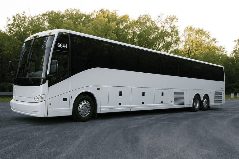 exterior of Charter Bus Rental Homestead coach bus